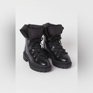 & Other Stories Women's Black Lace-Up Boots, Size US8 (EUR39)